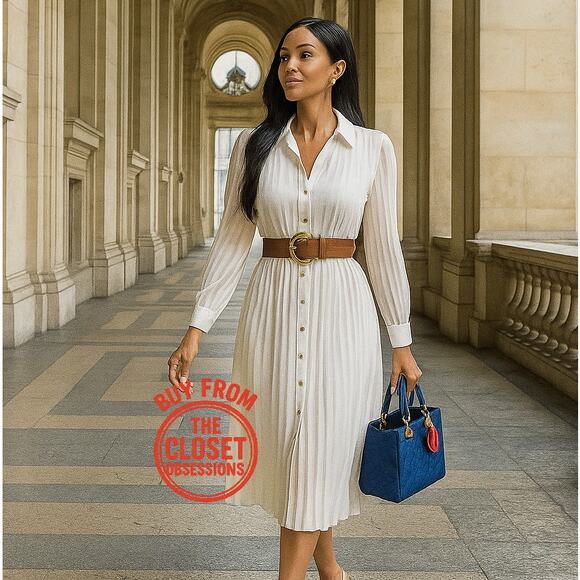 ZARA Belted Midi Dress NWT LAST ONE!!! 🤍 - Picture 5 of 16